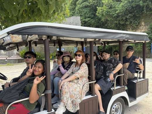 Guests riding the buggy to the canyon