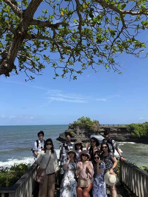 A group at Tanah Lot sea temple